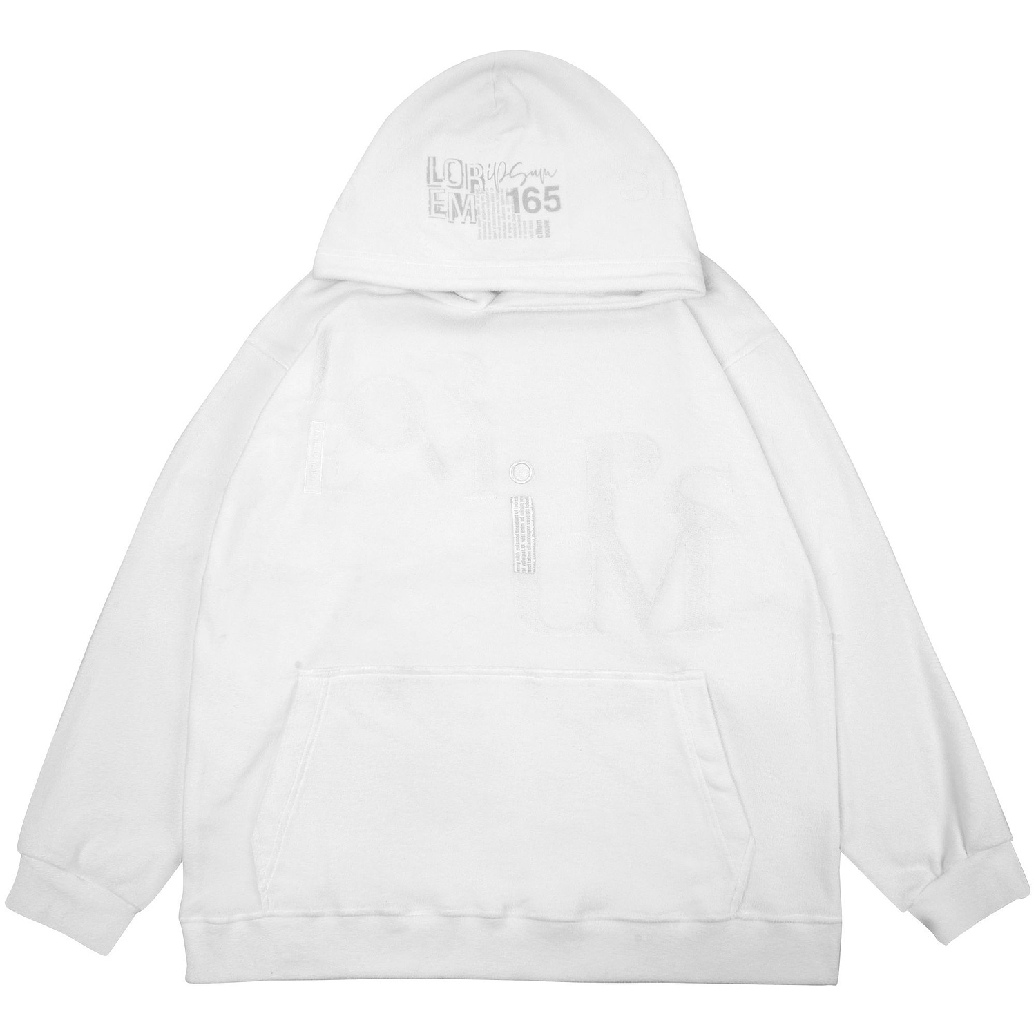 Худи флисовое унисекс Manakin, белое с логотипом