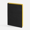 Ежедневник Doppio, недатированный, черный с желтым с логотипом