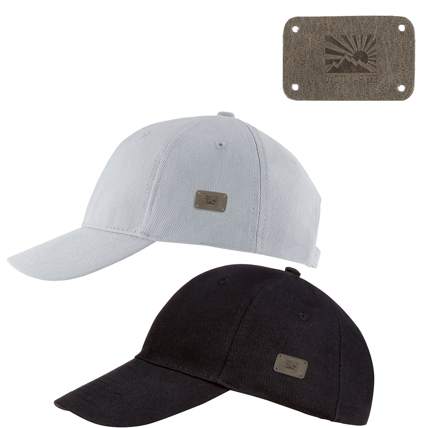 Лейбл кожаный Beta, S, серый с логотипом