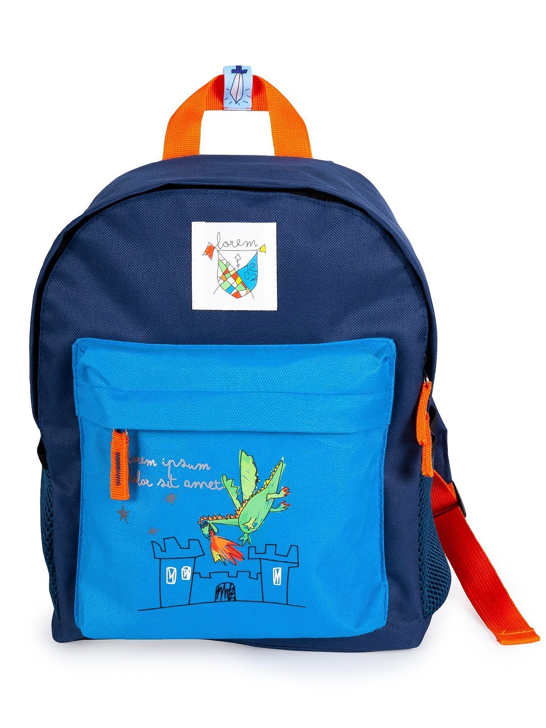 Рюкзак детский Kiddo, синий с голубым с логотипом