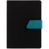 Ежедневник Boom, недатированный, черный с бирюзовым с логотипом