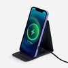 Подставка для смартфона с беспроводной зарядкой Kickstand, серая с логотипом