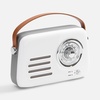 Bluetooth-колонка с радио Retronica, белая с логотипом