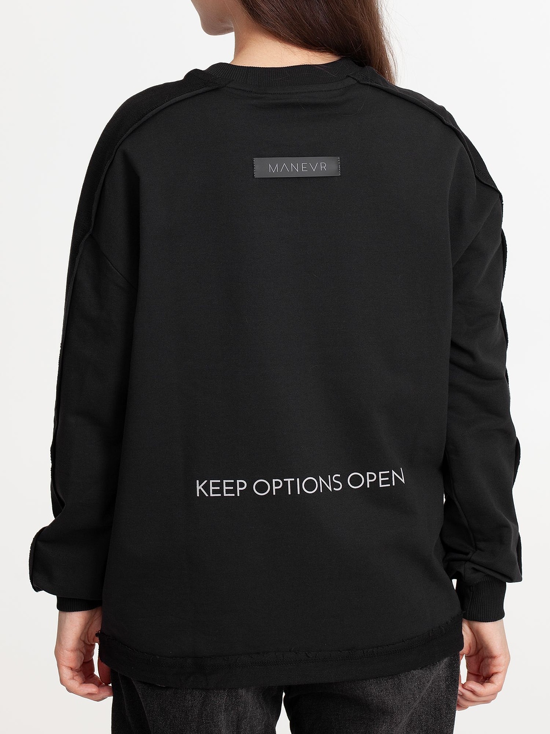 Свитшот унисекс Vozduh, черный с логотипом