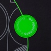 Лейбл из ПВХ Dzeta Round, L, зеленый неон с логотипом