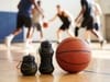 Складная бутылка для воды Basketball Flex, черная с логотипом