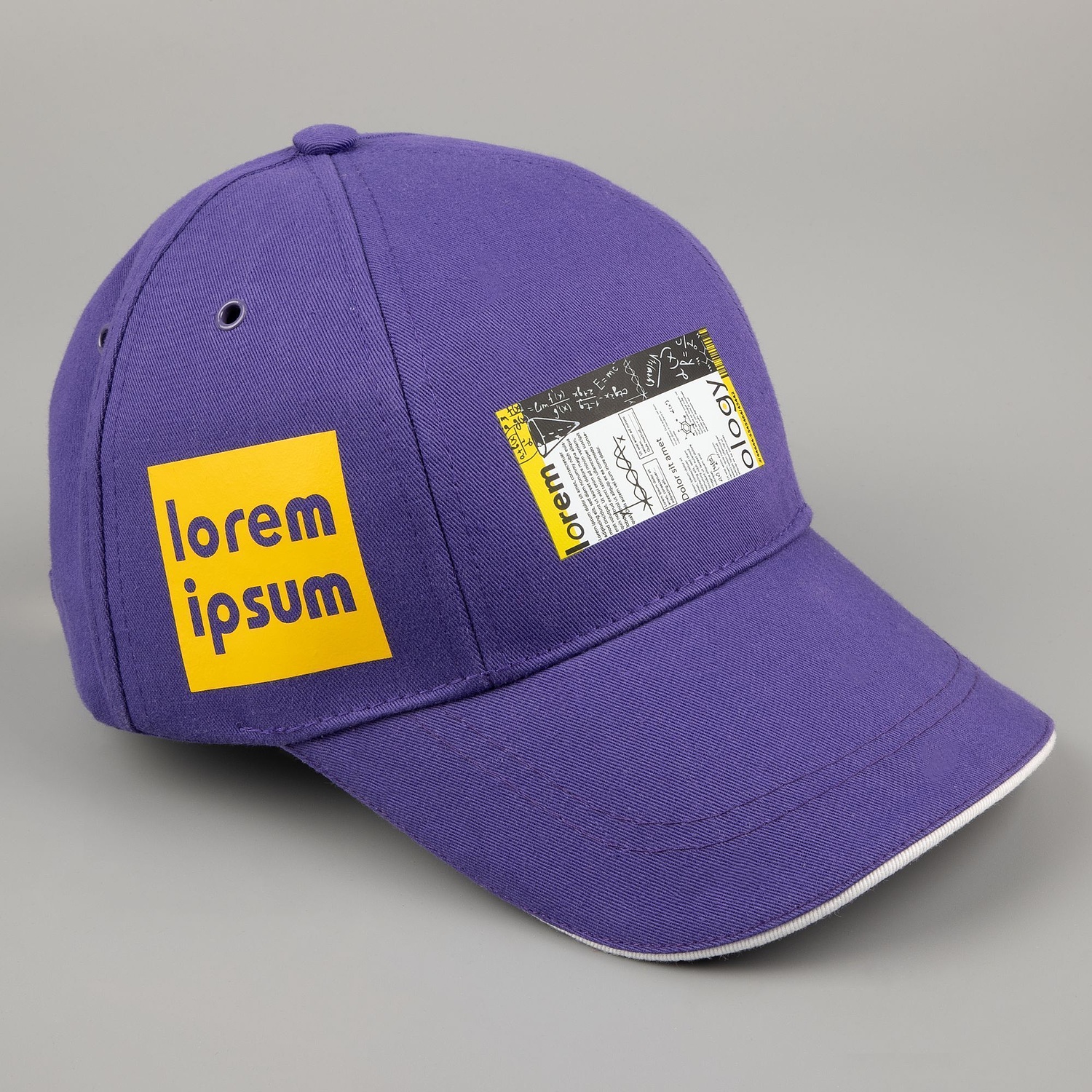 Бейсболка Canopy, фиолетовая с белым кантом с логотипом