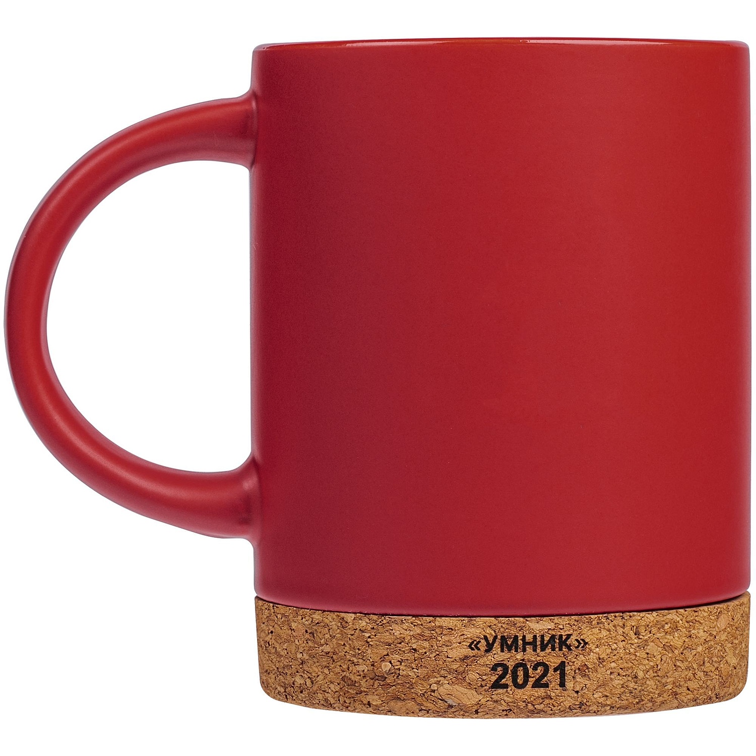 Кружка с пробковой подставкой Corky, синяя с логотипом