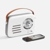 Bluetooth-колонка с радио Retronica, белая с логотипом