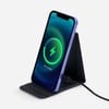 Подставка для смартфона с беспроводной зарядкой Kickstand, серая с логотипом