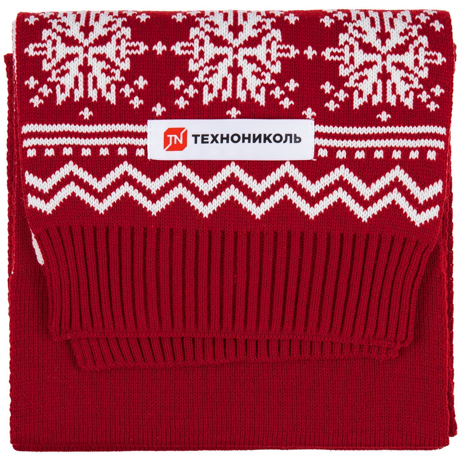 Шарф Elnik, красный с молочно-белым