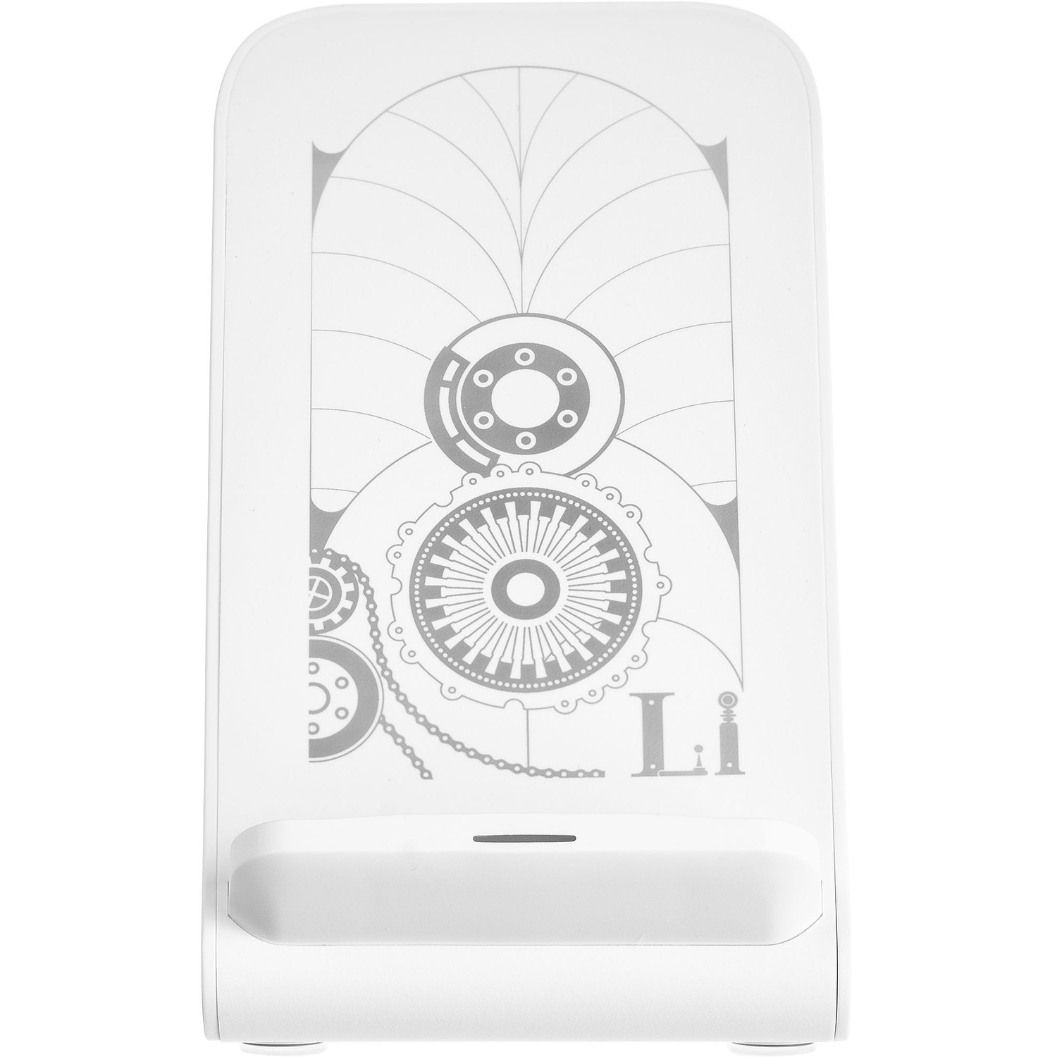 Беспроводное зарядное устройство с быстрой зарядкой Overtop, белое с логотипом