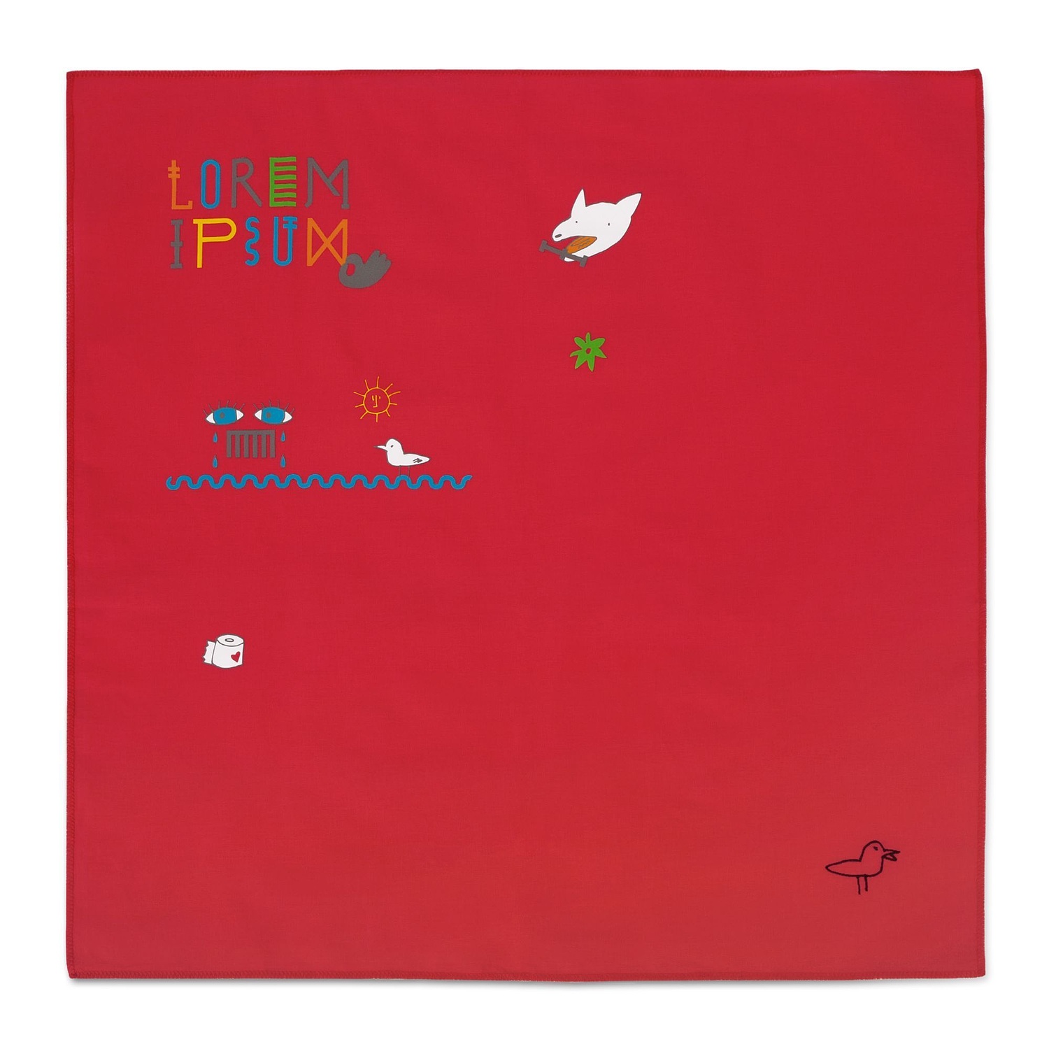 Бандана Overhead, красная с логотипом