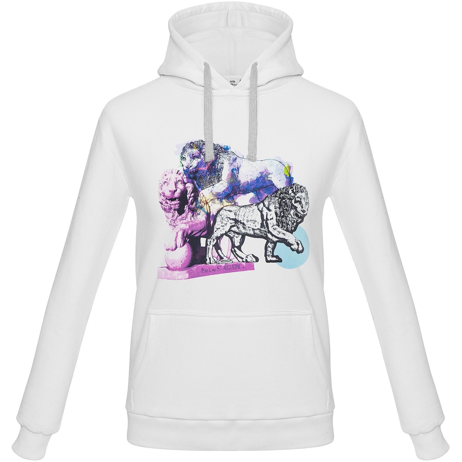 Толстовка с капюшоном Unit Kirenga, белая с логотипом