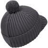 Вязаная шапка с козырьком Peaky, серая (антрацит) с логотипом