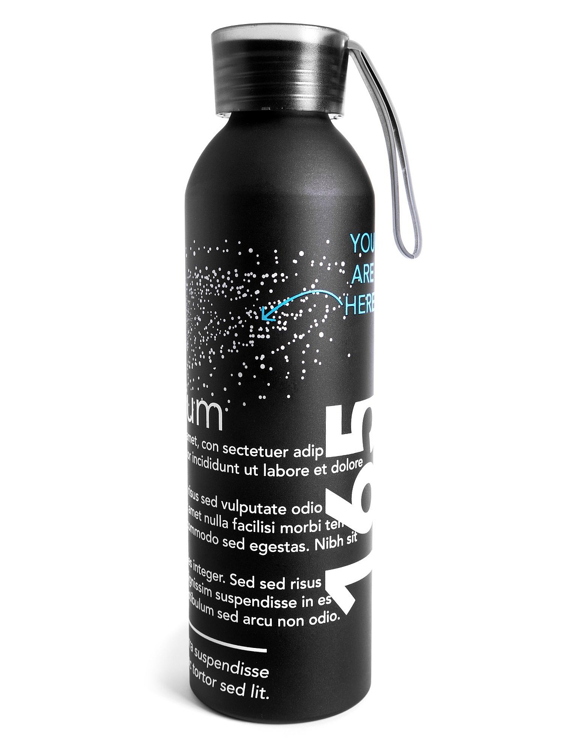 Спортивная бутылка для воды Rio, черная с логотипом