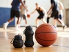 Складная бутылка для воды Basketball Flex, черная с логотипом