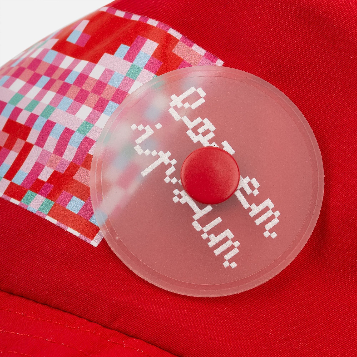 Кнопка Clavis, M, красная с логотипом