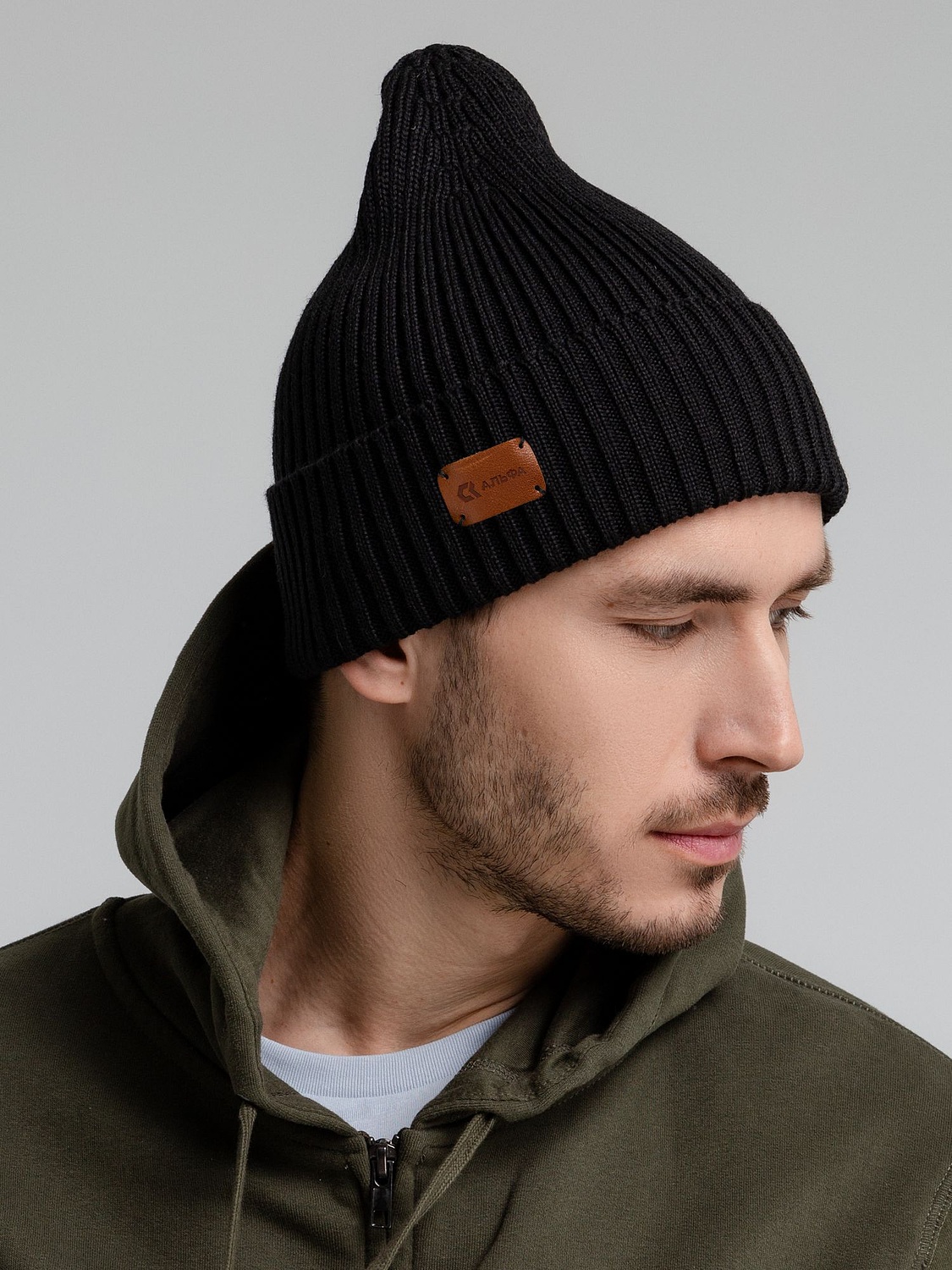 Шапка Stout, черная с логотипом