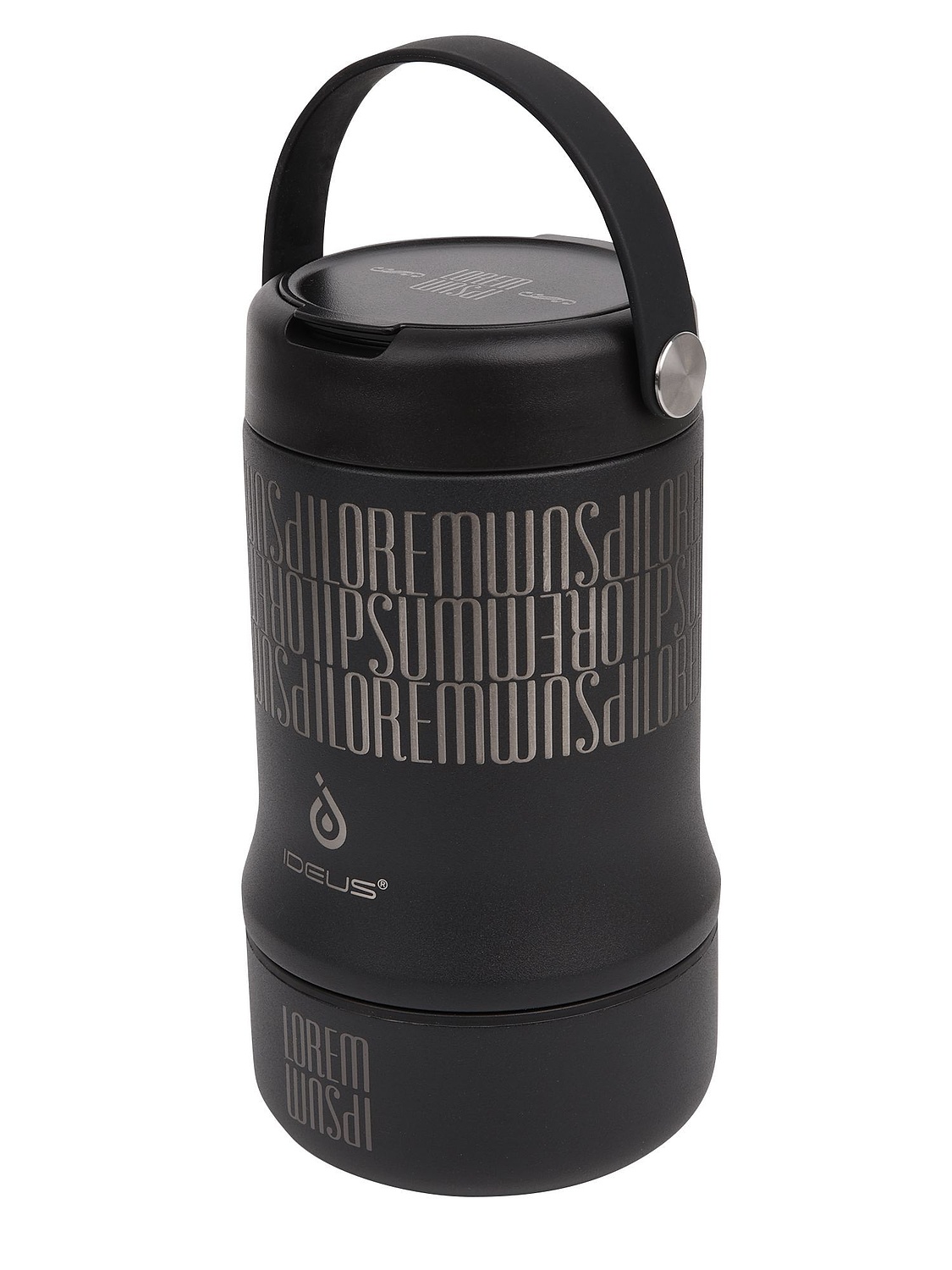 Термос для еды Tabenodo, черный с логотипом