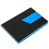 Ежедневник Bookmark, недатированный, черный с голубым с логотипом