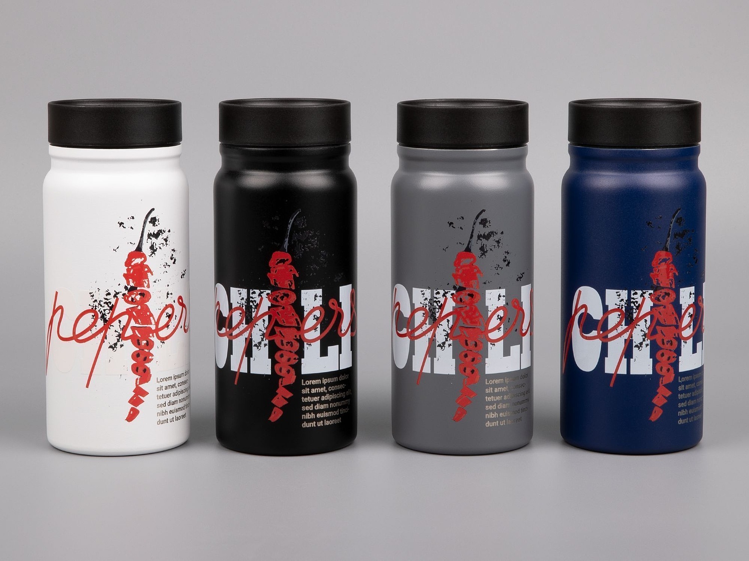 Термостакан Hardproof, серый с логотипом