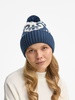 Шапка Wintertude, синяя с белым с логотипом