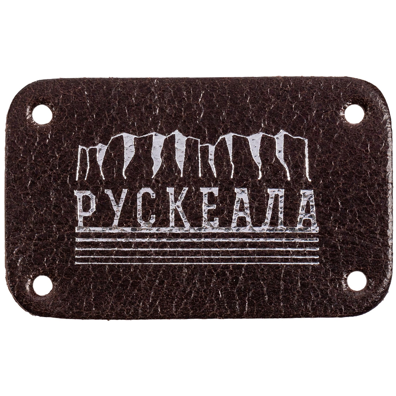 Лейбл кожаный Beta, S, коричневый с логотипом