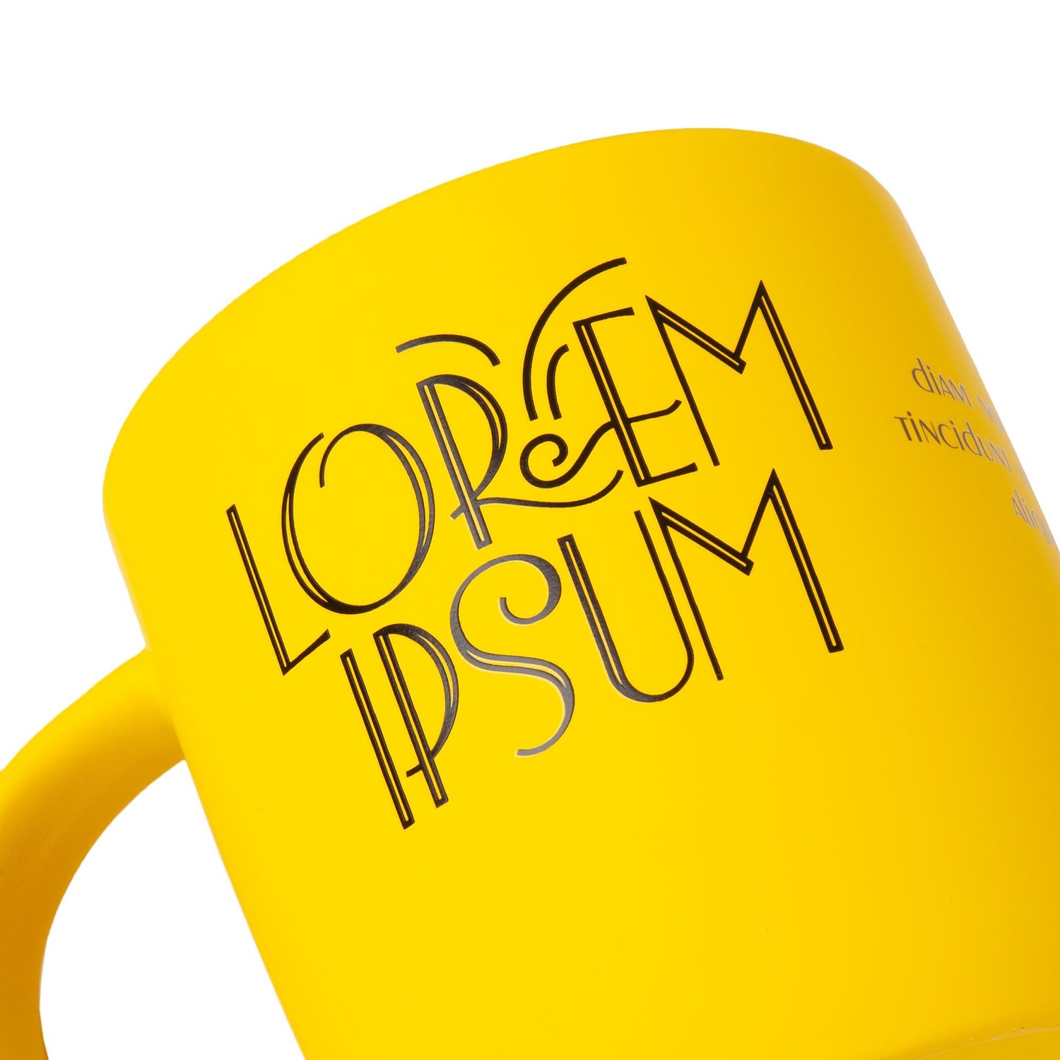 Кружка Surprise Touch Black с покрытием софт-тач, желтая с логотипом