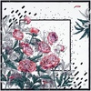 Платок шелковый Delicate, пионы с логотипом