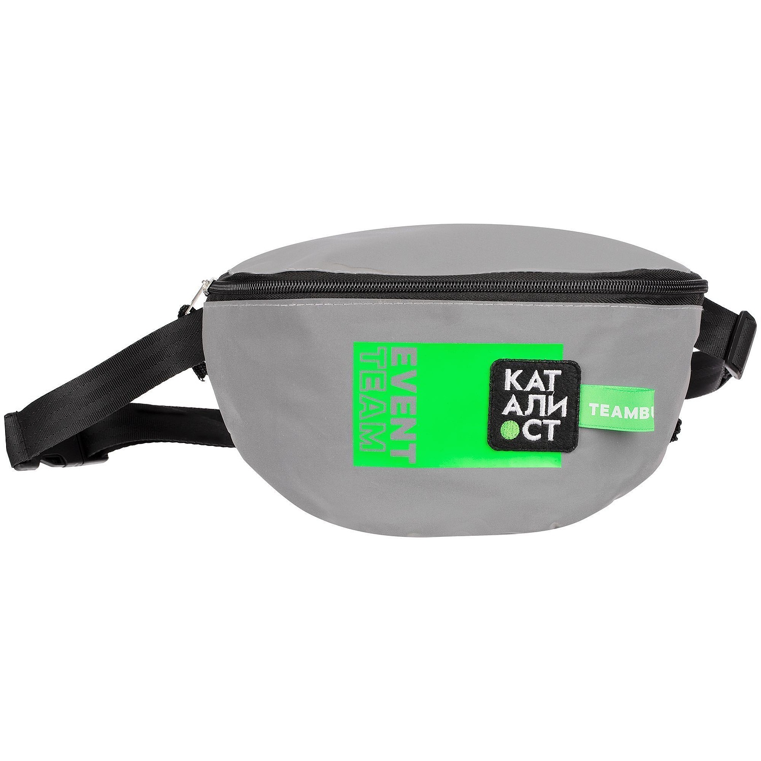 Лейбл тканевый Epsilon, S, зеленый неон с логотипом