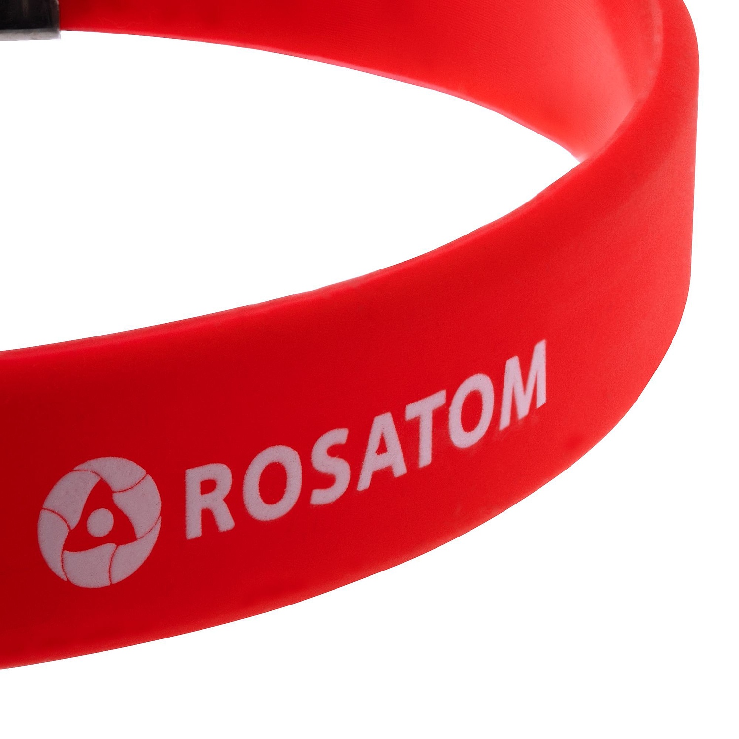 Силиконовый браслет Brisky с металлическим шильдом, красный с логотипом