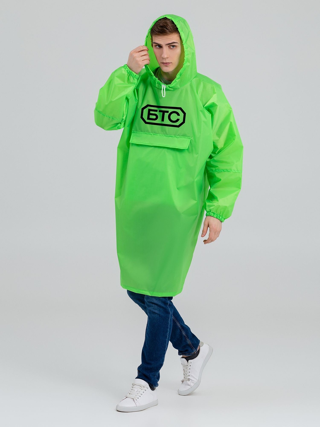 Дождевик-анорак Alatau, зеленое яблоко, единый размер с логотипом