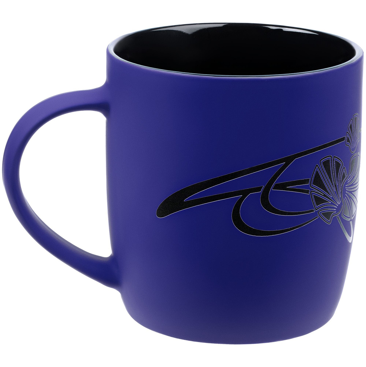 Кружка Surprise Touch Black с покрытием софт-тач, синяя с логотипом