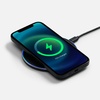 Беспроводное зарядное устройство с подсветкой Lightcore, черное с логотипом
