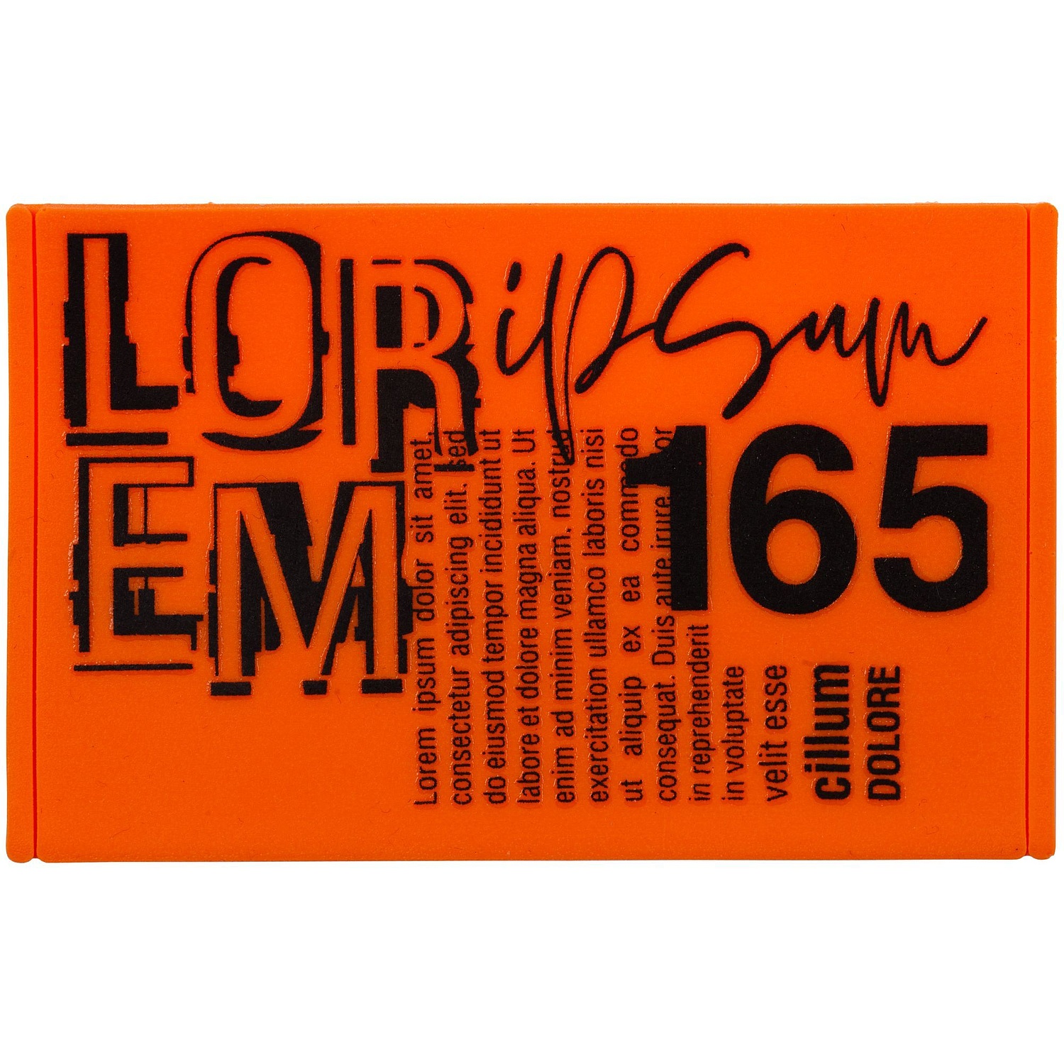 Лейбл из ПВХ Dzeta, ХL, оранжевый неон с логотипом