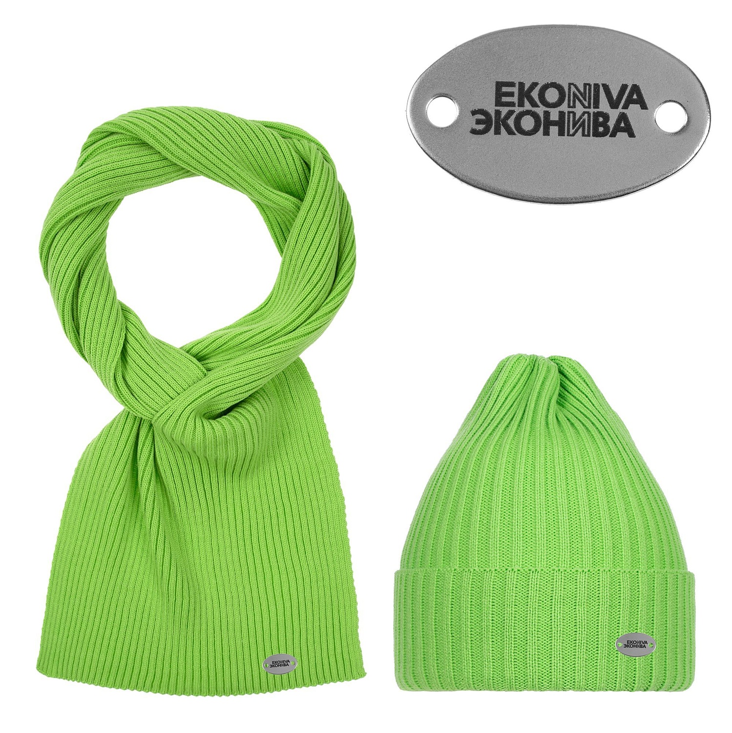 Шарф Yong, светло-зеленый (салатовый) с логотипом