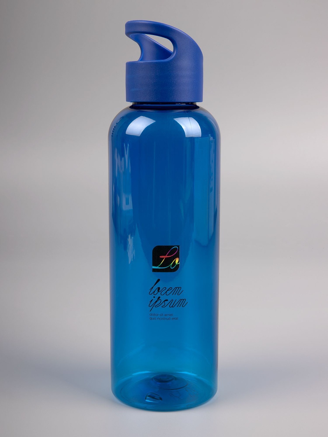 Бутылка для воды Plaske, синяя с логотипом