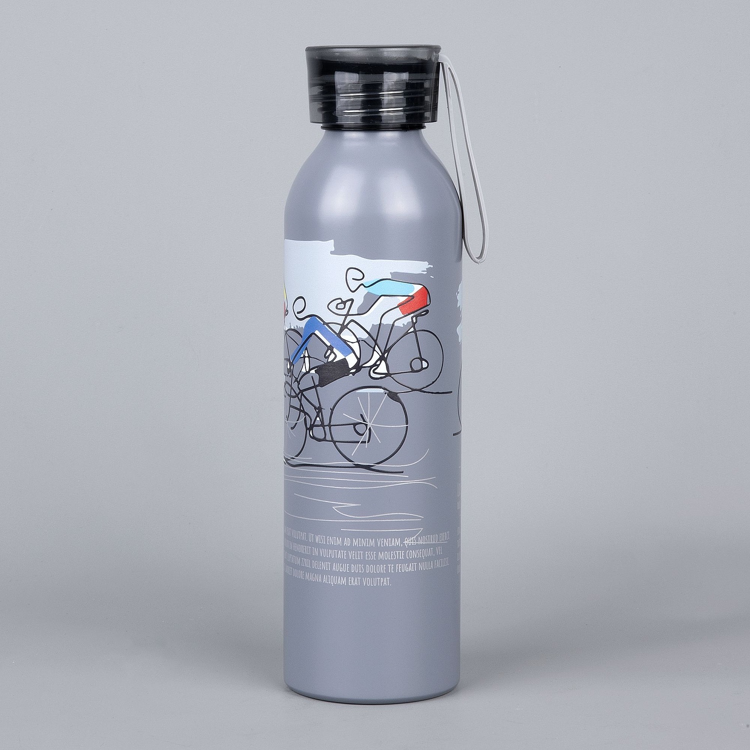 Бутылка для воды Brooke, матовая серая с логотипом