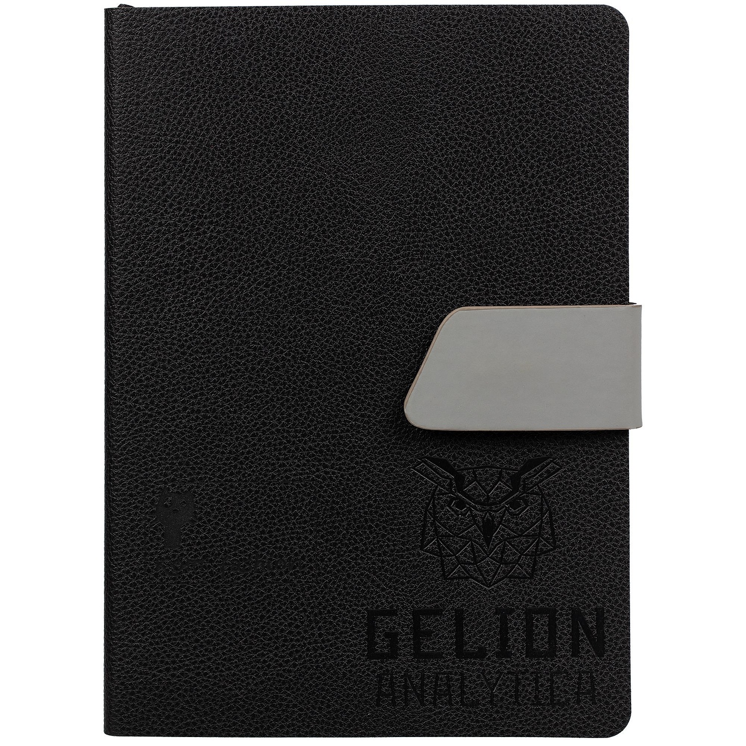 Ежедневник Boom, недатированный, черный с синим с логотипом