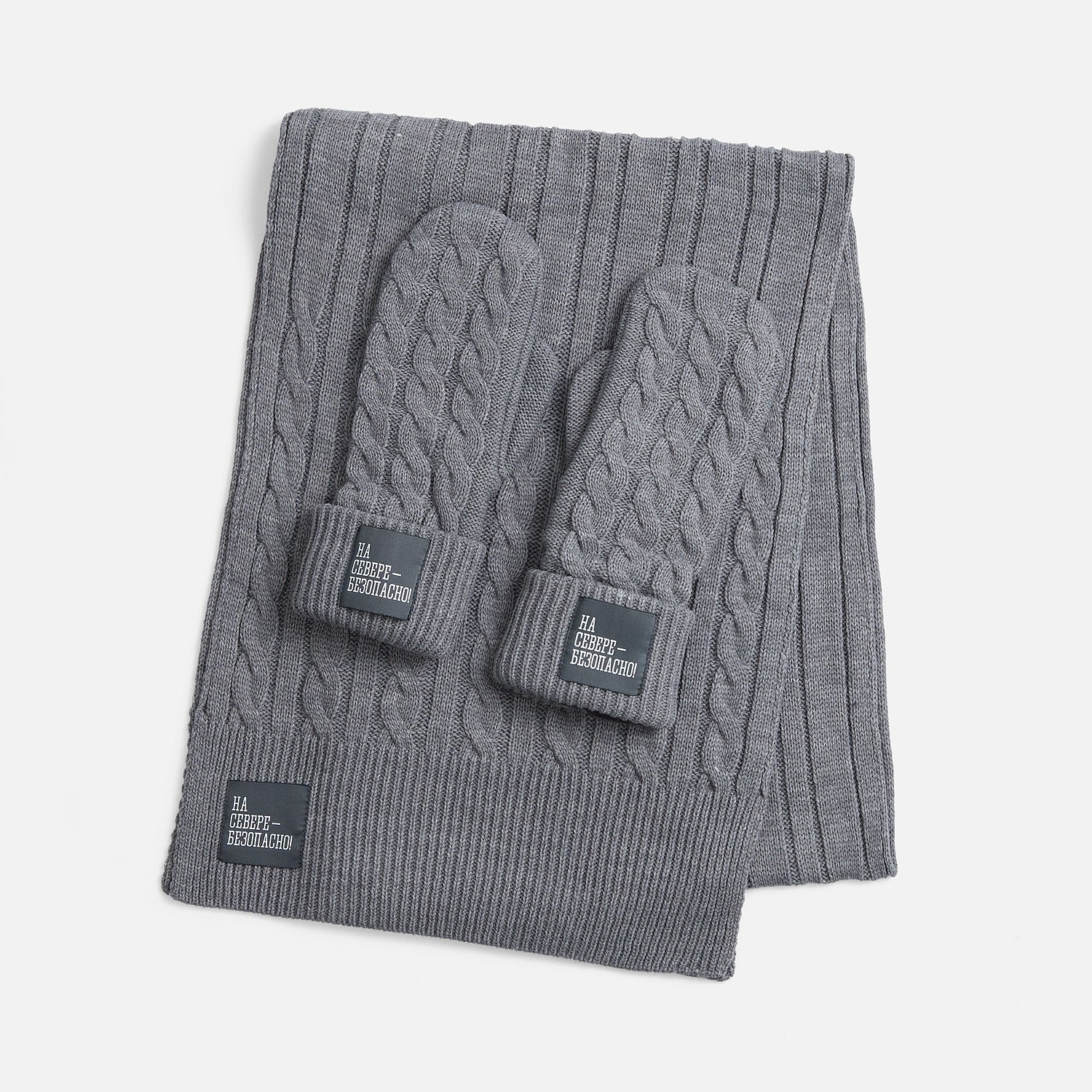 Лейбл тканевый Epsilon, L, темно-серый с логотипом