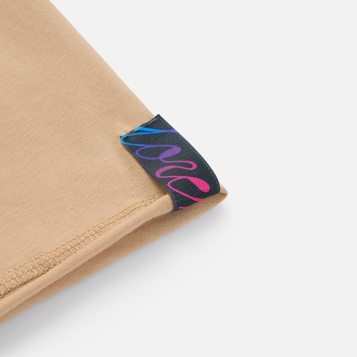 Футболка оверсайз унисекс Vozduh, бежевая с логотипом