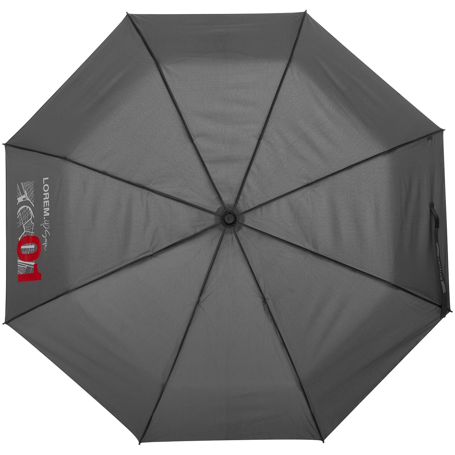 Зонт складной Monsoon, черный с логотипом