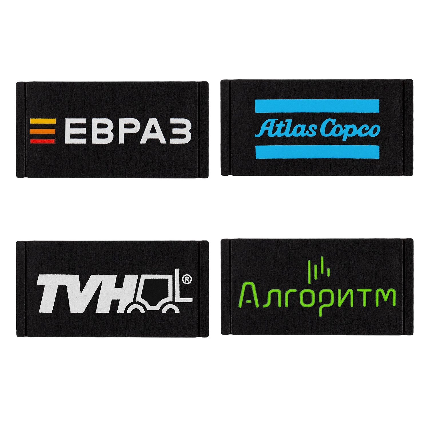 Лейбл из ПВХ Dzeta, XS, черный с логотипом