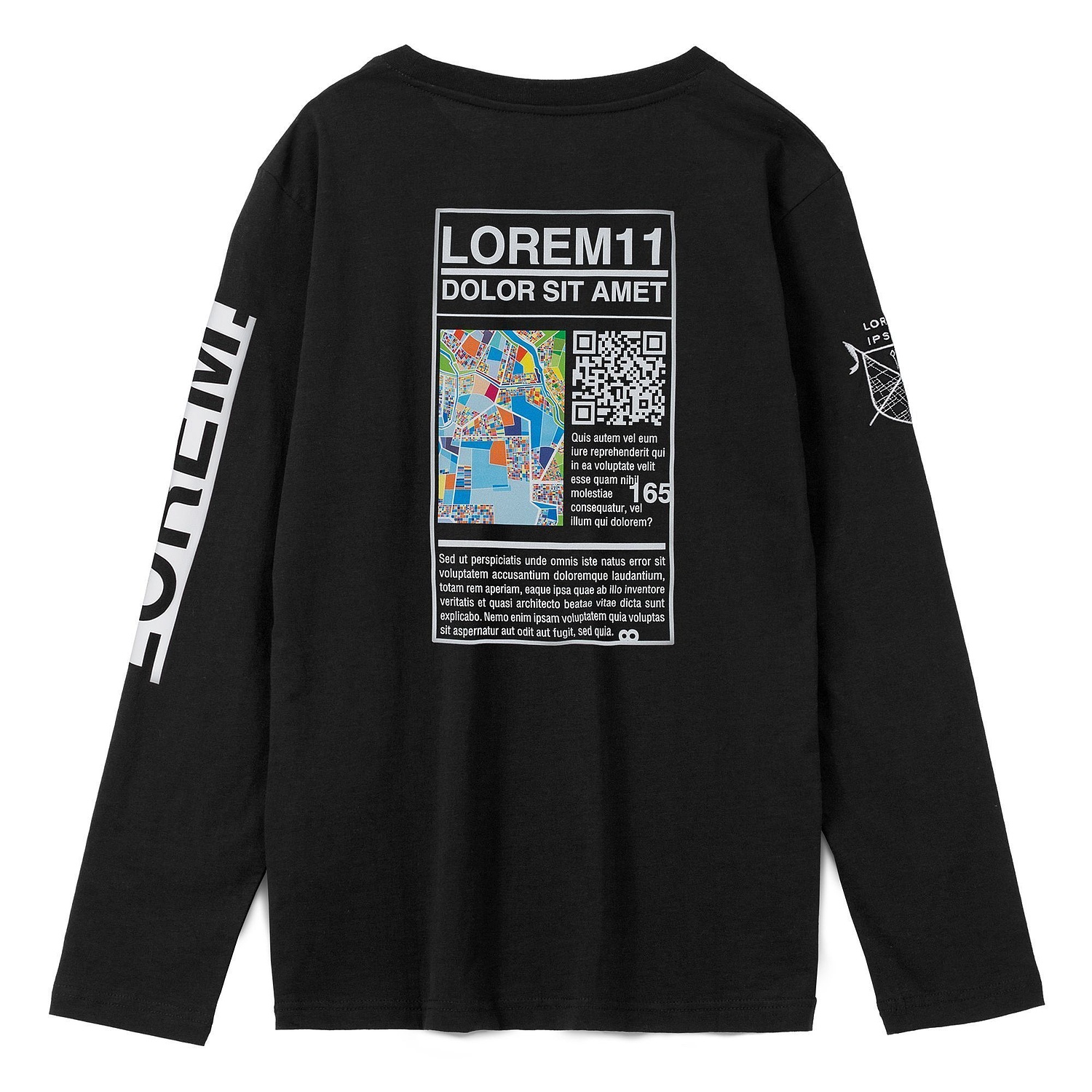 Футболка с длинным рукавом Lehta, черная с логотипом