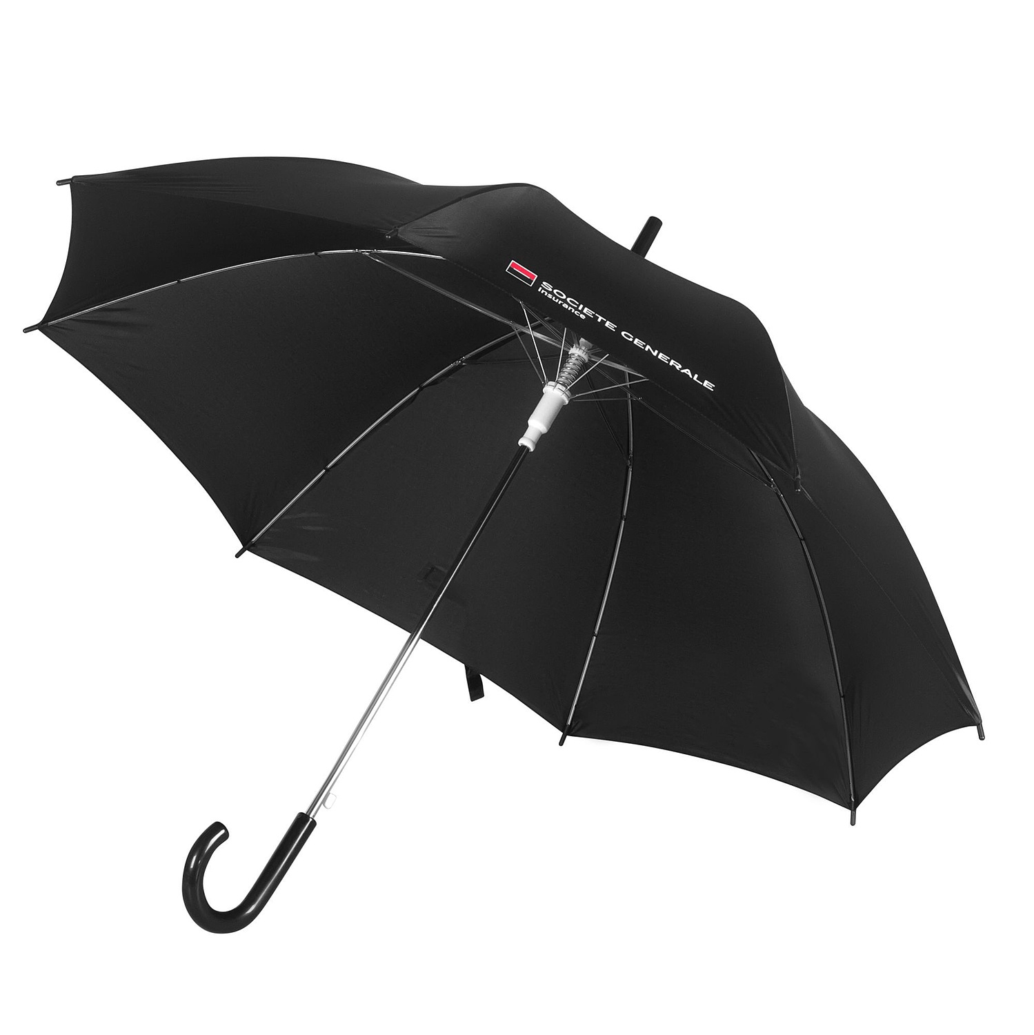 Зонт-трость Promo, черный с логотипом