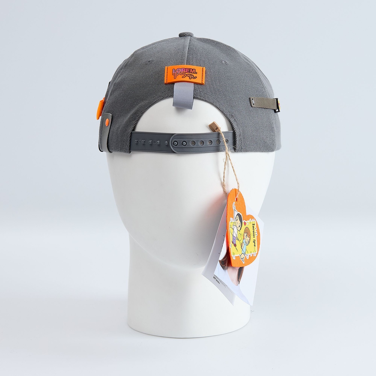 Бейсболка Snapback с прямым козырьком, серая с логотипом