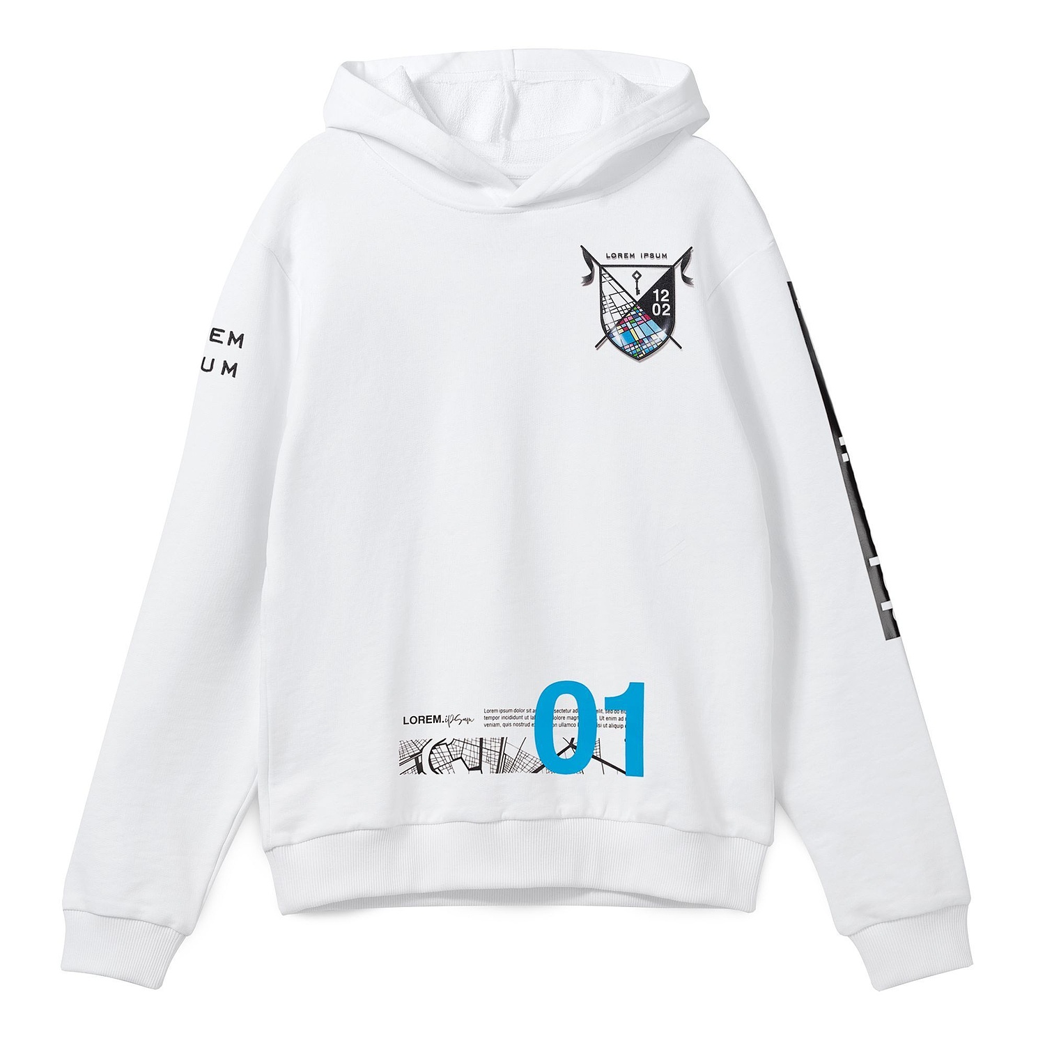 Худи Barta, белое с логотипом