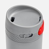 Термостакан X1 с цветной кнопкой, серый с красным с логотипом