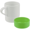 Кружка с силиконовой подставкой Protege, зеленое яблоко с логотипом